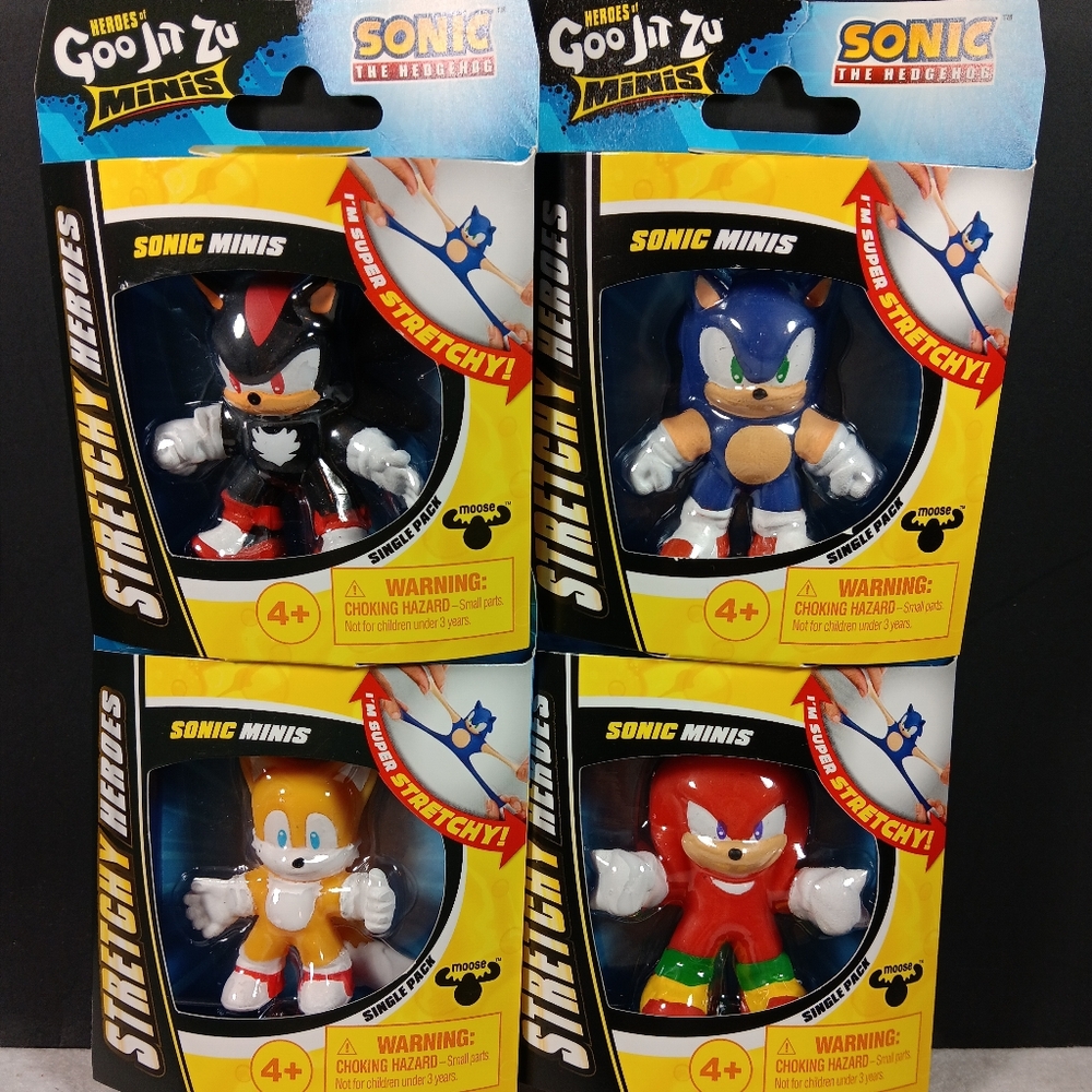Heroes Of Goo Jit Zu Minis Set of 4 Blue Figure Sonic The Hedgehog Single Packs
